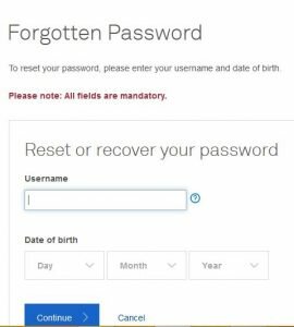 Reset and change BigPond password