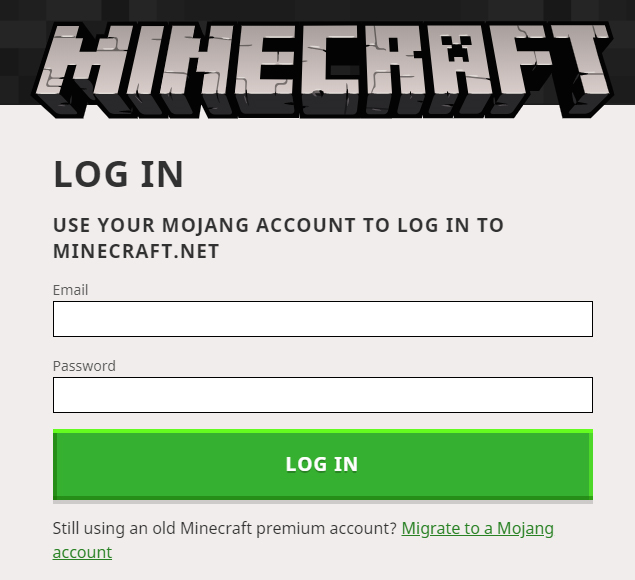 Minecraft login and Password reset 